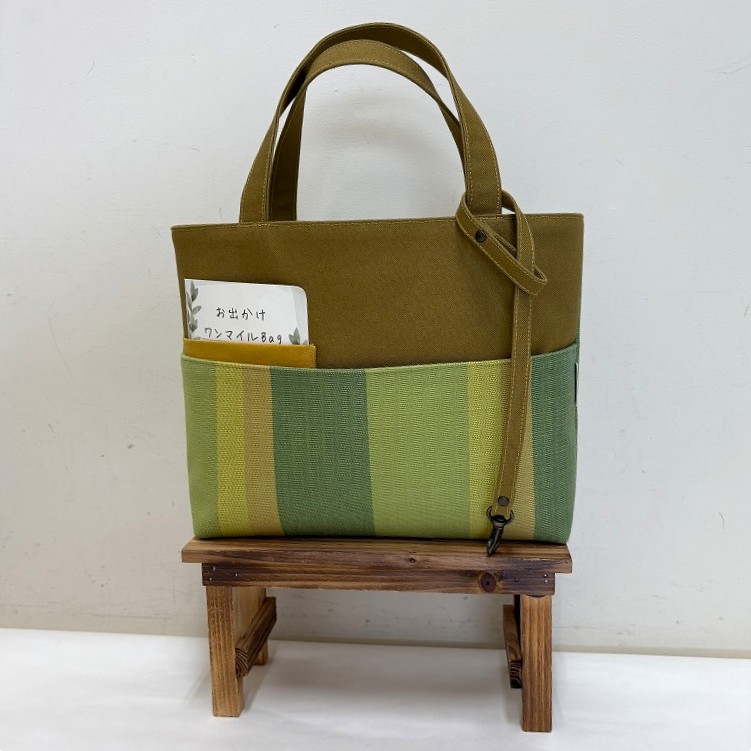 手織りトートバッグ（しまから帆布）